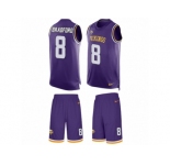 Men's Nike Minnesota Vikings #8 Sam Bradford Limited Purple Tank Top Suit NFL Jersey