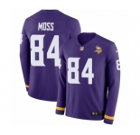 Men's Nike Minnesota Vikings #84 Randy Moss Limited Purple Therma Long Sleeve NFL Jersey