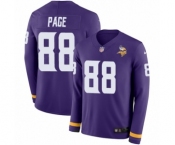 Men's Nike Minnesota Vikings #88 Alan Page Limited Purple Therma Long Sleeve NFL Jersey