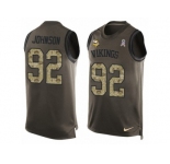 Men's Nike Minnesota Vikings #92 Tom Johnson Limited Green Salute to Service Tank Top NFL Jersey