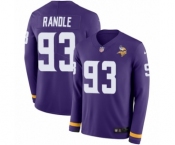 Men's Nike Minnesota Vikings #93 John Randle Limited Purple Therma Long Sleeve NFL Jersey