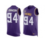 Men's Nike Minnesota Vikings #94 Jaleel Johnson Limited Purple Player Name & Number Tank Top NFL Jersey