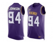 Men's Nike Minnesota Vikings #94 Jaleel Johnson Limited Purple Player Name & Number Tank Top NFL Jersey