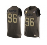 Men's Nike Minnesota Vikings #96 Brian Robison Limited Green Salute to Service Tank Top NFL Jersey