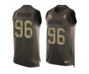 Men's Nike Minnesota Vikings #96 Brian Robison Limited Green Salute to Service Tank Top NFL Jersey