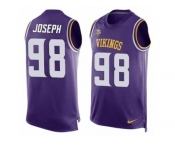 Men's Nike Minnesota Vikings #98 Linval Joseph Limited Purple Player Name & Number Tank Top NFL Jersey
