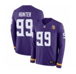 Men's Nike Minnesota Vikings #99 Danielle Hunter Limited Purple Therma Long Sleeve NFL Jersey