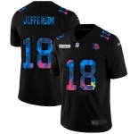 Minnesota Vikings #18 Justin Jefferson Men's Nike Multi-Color Black 2020 NFL Crucial Catch Vapor Untouchable Limited Jersey
