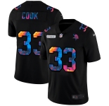 Minnesota Vikings #33 Dalvin Cook Men's Nike Multi-Color Black 2020 NFL Crucial Catch Vapor Untouchable Limited Jersey