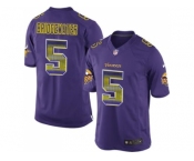 Nike Minnesota Vikings #5 Teddy Bridgewater Purple Team Color Men's Stitched NFL Limited Strobe Jersey