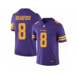 Nike Minnesota Vikings #8 Sam Bradford Purple Men's Stitched NFL Limited Rush Jersey