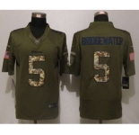 nike nfl jerseys minnesota vikings #5 bridgewater army green[nike Limited Salute To Service][bridgewater]