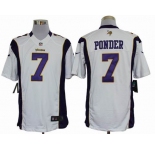 nike nfl jerseys minnesota vikings #7 ponder white[nike limited]