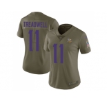 Women Nike Minnesota Vikings #11 Laquon Treadwell Olive Stitched NFL Limited 2017 Salute to Service Jersey