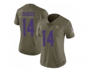 Women Nike Minnesota Vikings #14 Stefon Diggs Olive Stitched NFL Limited 2017 Salute to Service Jersey