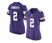 Women Nike Minnesota Vikings #2 Kai Forbath Game Purple Team Color NFL Jersey