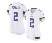Women Nike Minnesota Vikings #2 Kai Forbath Game White NFL Jersey