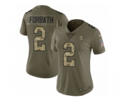 Women Nike Minnesota Vikings #2 Kai Forbath Limited Olive Camo 2017 Salute to Service NFL Jersey
