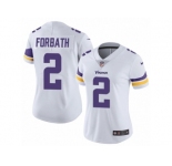 Women Nike Minnesota Vikings #2 Kai Forbath White Vapor Untouchable Limited Player NFL Jersey