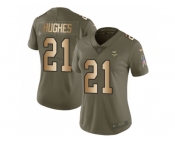 Women Nike Minnesota Vikings #21 Mike Hughes Olive Gold Stitched NFL Limited 2017 Salute to Service Jersey