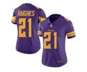 Women Nike Minnesota Vikings #21 Mike Hughes Purple Stitched NFL Limited Rush Jersey