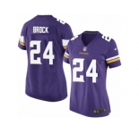 Women Nike Minnesota Vikings #24 Tramaine Brock Game Purple Team Color NFL Jersey