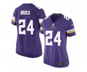 Women Nike Minnesota Vikings #24 Tramaine Brock Game Purple Team Color NFL Jersey