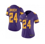 Women Nike Minnesota Vikings #24 Tramaine Brock Limited Purple Rush Vapor Untouchable NFL Jersey