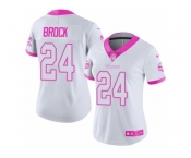 Women Nike Minnesota Vikings #24 Tramaine Brock Limited White Pink Rush Fashion NFL Jersey