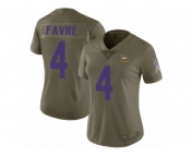 Women Nike Minnesota Vikings #4 Brett Favre Limited Olive 2017 Salute to Service NFL Jersey