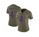 Women Nike Minnesota Vikings #4 Ryan Quigley Limited Olive 2017 Salute to Service NFL Jersey