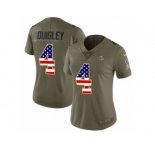 Women Nike Minnesota Vikings #4 Ryan Quigley Limited Olive USA Flag 2017 Salute to Service NFL Jersey