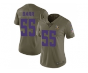Women Nike Minnesota Vikings #55 Anthony Barr Olive Stitched NFL Limited 2017 Salute to Service Jersey