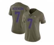 Women Nike Minnesota Vikings #7 Case Keenum Olive Stitched NFL Limited 2017 Salute to Service Jersey