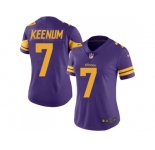 Women Nike Minnesota Vikings #7 Case Keenum Purple Stitched NFL Limited Rush Jersey