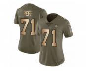 Women Nike Minnesota Vikings #71 Riley Reiff Limited Olive Gold 2017 Salute to Service NFL Jersey
