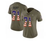 Women Nike Minnesota Vikings #71 Riley Reiff Limited Olive USA Flag 2017 Salute to Service NFL Jersey
