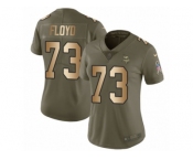 Women Nike Minnesota Vikings #73 Sharrif Floyd Limited Olive Gold 2017 Salute to Service NFL Jersey