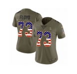 Women Nike Minnesota Vikings #73 Sharrif Floyd Limited Olive USA Flag 2017 Salute to Service NFL Jersey