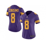Women Nike Minnesota Vikings #8 Kirk Cousins Purple Stitched NFL Limited Rush Jersey
