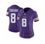 Women Nike Minnesota Vikings #8 Kirk Cousins Purple Team Color Stitched NFL Vapor Untouchable Limited Jersey