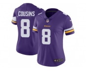 Women Nike Minnesota Vikings #8 Kirk Cousins Purple Team Color Stitched NFL Vapor Untouchable Limited Jersey
