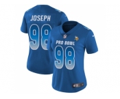 Women Nike Minnesota Vikings #98 Linval Joseph Royal Stitched NFL Limited NFC 2018 Pro Bowl Jersey