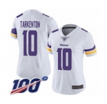 Women's Minnesota Vikings #10 Fran Tarkenton White Vapor Untouchable Limited Player 100th Season Football Jersey
