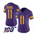 Women's Minnesota Vikings #11 Laquon Treadwell Limited Purple Rush Vapor Untouchable 100th Season Football Jersey