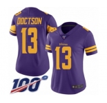 Women's Minnesota Vikings #13 Josh Doctson Limited Purple Rush Vapor Untouchable 100th Season Football Jersey