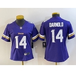 Women's Minnesota Vikings 14 Sam Darnold Purple Vapor Untouchable Limited Stitched Jersey
