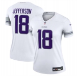 Women's Minnesota Vikings #18 Justin Jefferson White Winter Warrior Limited Football Stitched Jersey