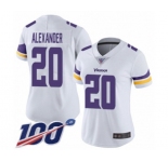 Women's Minnesota Vikings #20 Mackensie Alexander White Vapor Untouchable Limited Player 100th Season Football Jersey