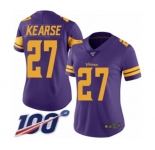 Women's Minnesota Vikings #27 Jayron Kearse Limited Purple Rush Vapor Untouchable 100th Season Football Jersey